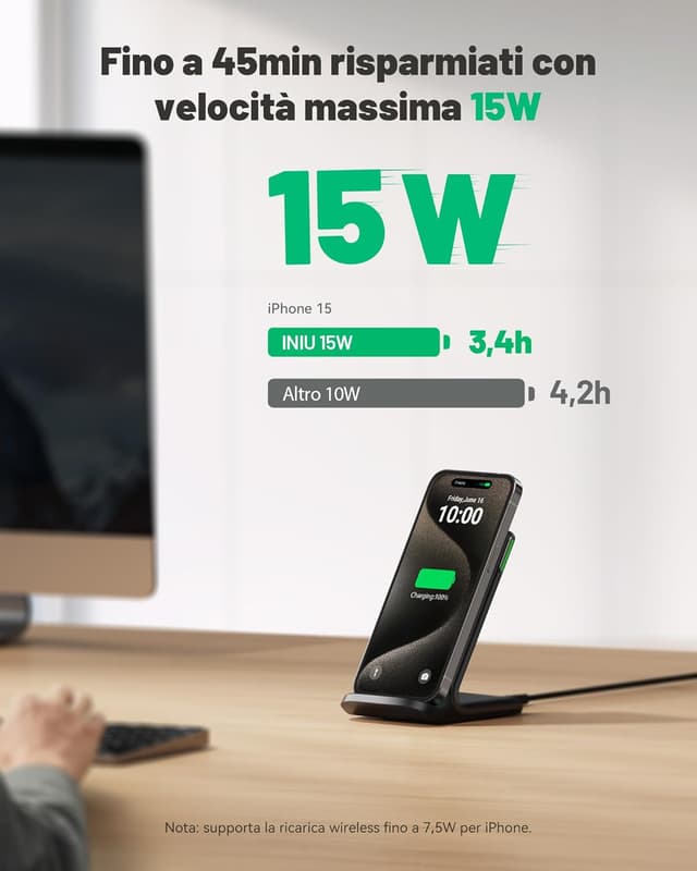 Thumbnail 1 de INIU 15W Caricatore Wireless per smartphone