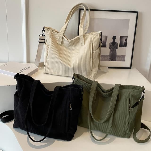 Detalle de Makukke Cord Tote Bag Schultertasche 39 cm