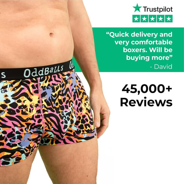 Detalle 2 de OddBalls Men’s Boxers Multipack (3) – Classic Fit Cotton Boxer Briefs with Elastic Waistband