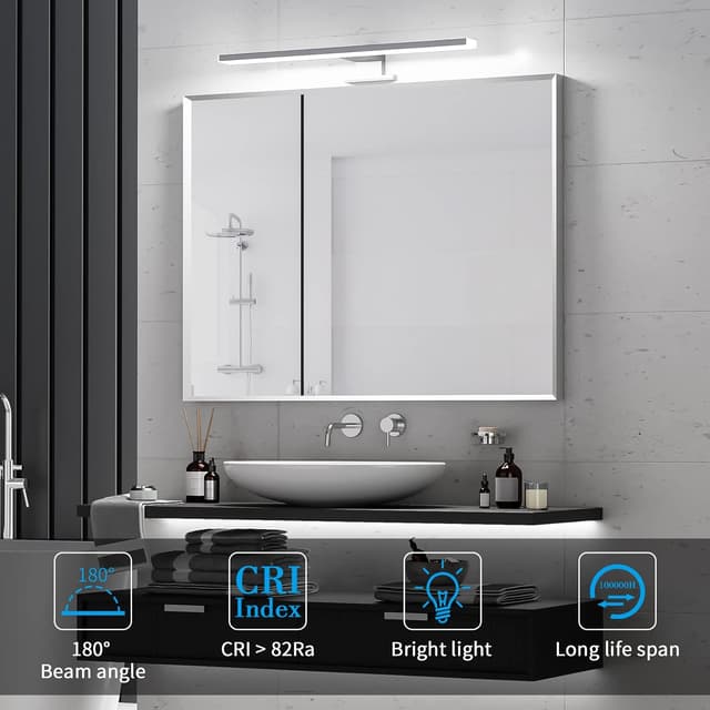 Thumbnail 4 de Aourow Lámpara de Espejo Baño 10W 💡, Resistente al Agua, 40cm