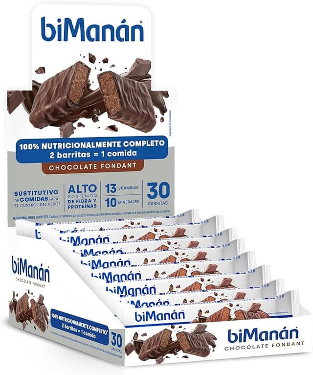 Detalle de BIMANÁN BESLIM Barritas Sustitutivas Chocolate Fondant 🍫 (30 uds)