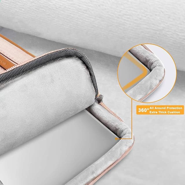 Detalle de MOSISO 360 Laptoptasche 15 Zoll (wasserdicht, stoßfest) – Schultertasche mit 4 Reißverschlusstaschen, Khaki