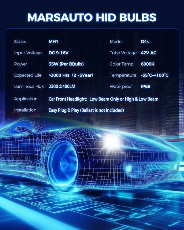 Thumbnail 1 de Marsauto D4S 6000K HID Bulbs 35W Pack of 2
