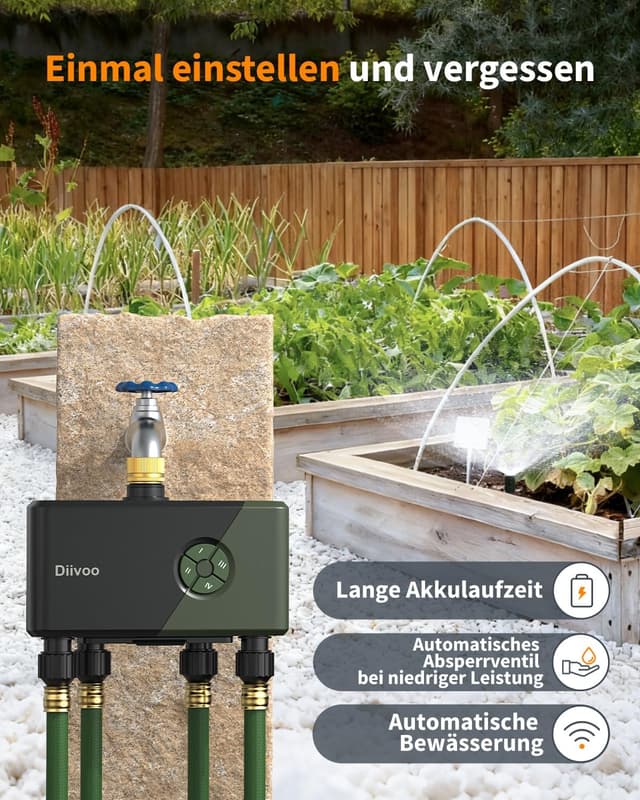 Thumbnail 6 de Diivoo Bewässerungscomputer WLAN 4 Ausgänge