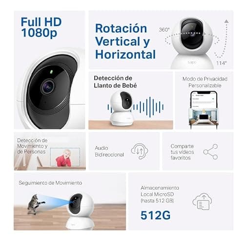 Detalle 2 de Tapo C200C Cámara interior 360° 1080p