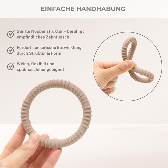 Detalle 1 de CAJA Beißring Baby 3er Set Silikon BPA-frei