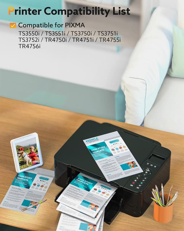 Detalle de KEENKLE PG-575XL & CL-576XL Patronen Multipack (575 Schwarz, 576 Farbe) für Canon Pixma TS/TR 2er-Pack