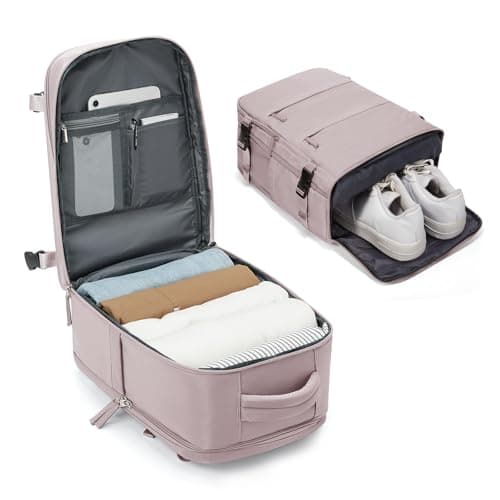 Detalle de BJLFS Mochila de cabina 40x30x20 para avión (Ryanair/Wizz Air/Vueling) con compartimento portátil de 17” y separación seca/húmeda