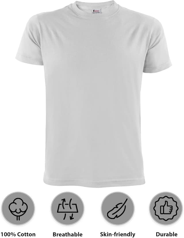 Detalle 2 de ALPIDEX men’s 5-pack round neck T-shirts (100% cotton) – plain short-sleeve tees in S to 5XL