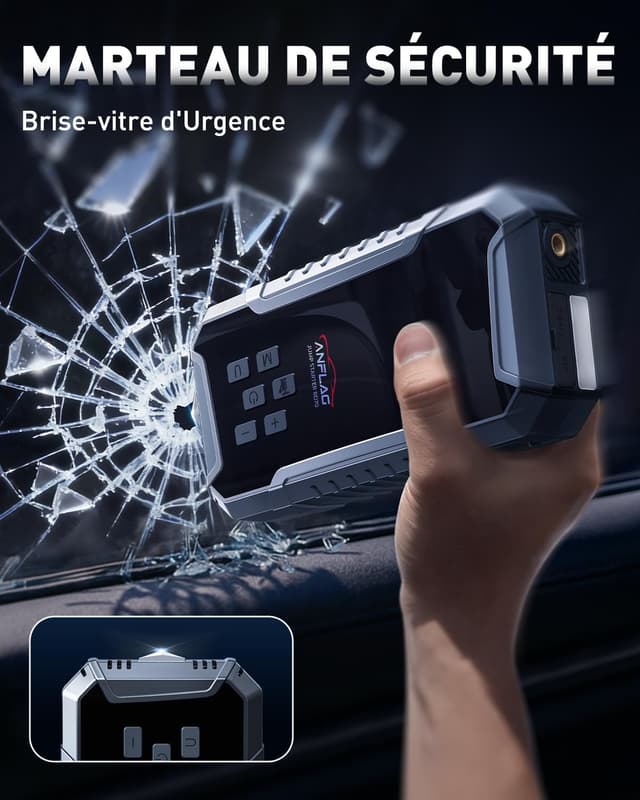 Detalle 2 de ANFLAG 8000A Booster Batterie Voiture avec compresseur 160 PSI et gonfleur