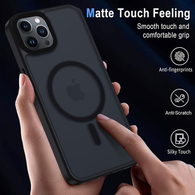 Detalle de XTCASE Coque iPhone 11 Pro magnétique compatible MagSafe (noir) – face mate translucide et protection anti-chocs
