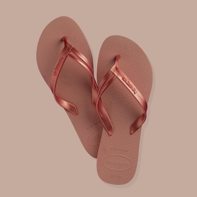 Detalle de Havaianas Elegance infradito eleganti da donna con cinturini metallici e suola antiscivolo