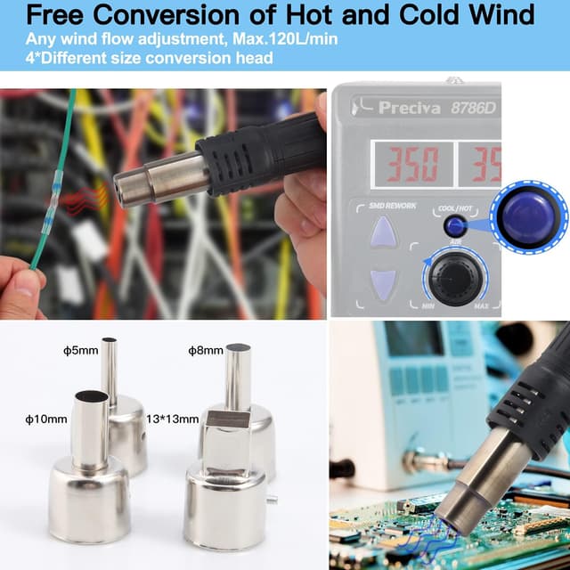 Detalle 2 de Heißluft Lötstation Preciva 8786D mit PID