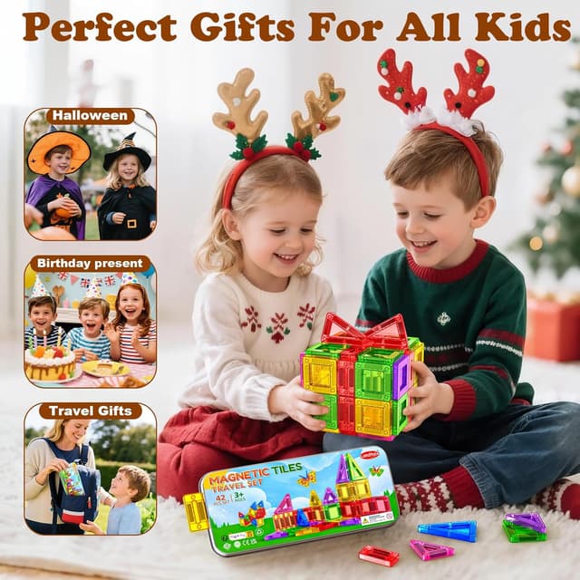 Detalle 2 de Mini Magnetic Tiles 42PCS travel set