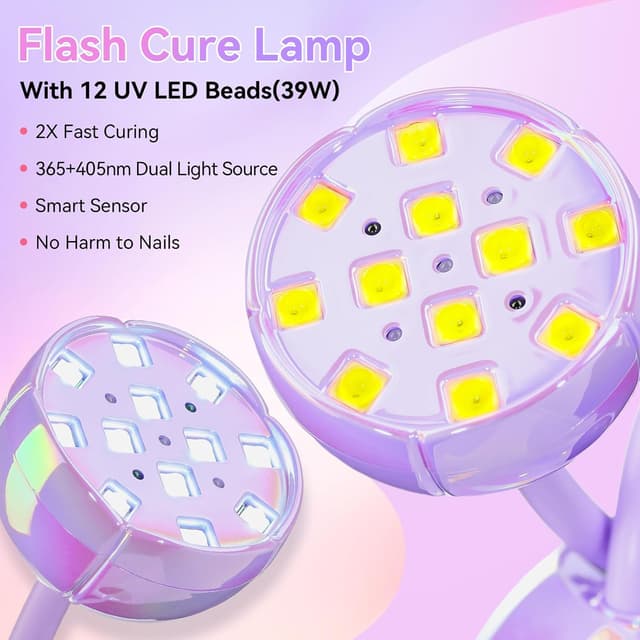 Detalle de Makartt UV-Lampe für Gelnägel mit Gooseneck – kabellos, wiederaufladbar, 39 W und Autosensor (lila)