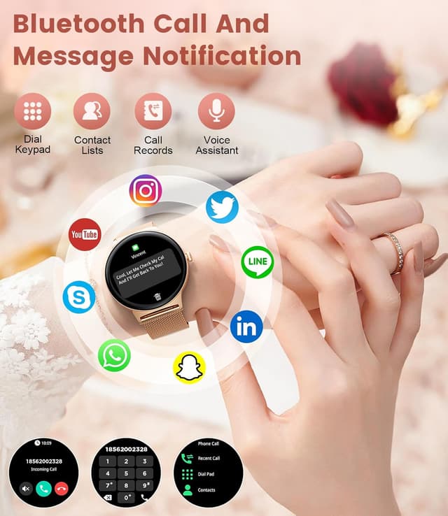 Thumbnail 1 de Women's Smart Watch for Android iOS with Bluetooth Phone Calls 1.43" AMOLED
