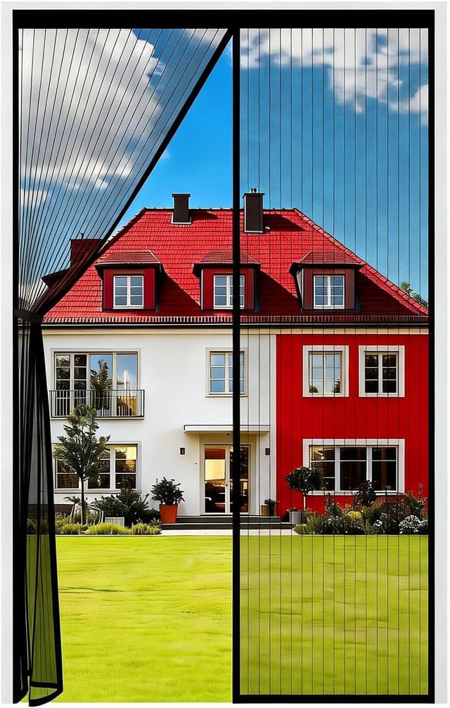 Auxmir moustiquaire magnétique pour porte-fenêtre 140x240 cm, fermeture automatique sans perçage