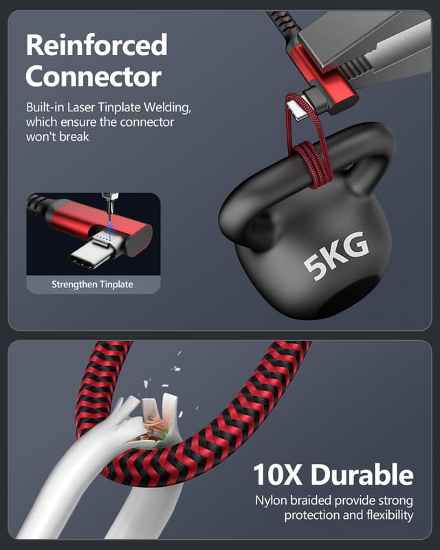 Thumbnail 6 de SUNGUY Câble USB-C coudé 90° 25 cm, USB 3.1 Gen 2 jusqu’à 10 Gbps