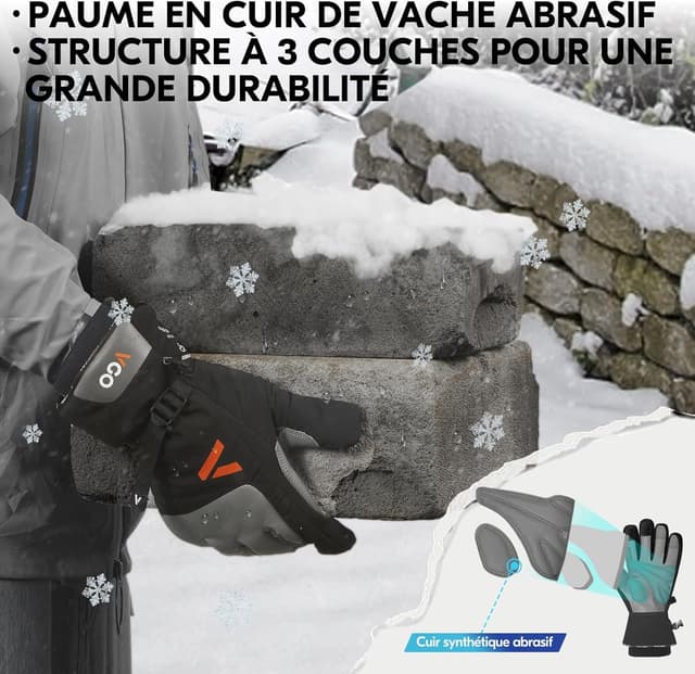 Thumbnail 3 de Vgo CA7759FLWP Gants de travail hiver imperméables