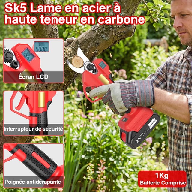 Detalle de Zenzemwa sécateur électrique sans fil 40 mm