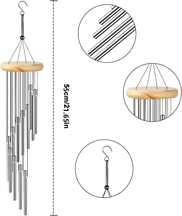 Detalle 2 de Wind Chime with 12 aluminium tubes, 55cm