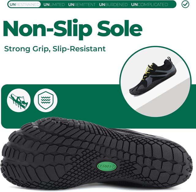 Detalle de SAGUARO Barfußschuhe für Herren und Damen – Outdoor Fitnessschuhe mit breiter Zehenbox, Gr. 35–48