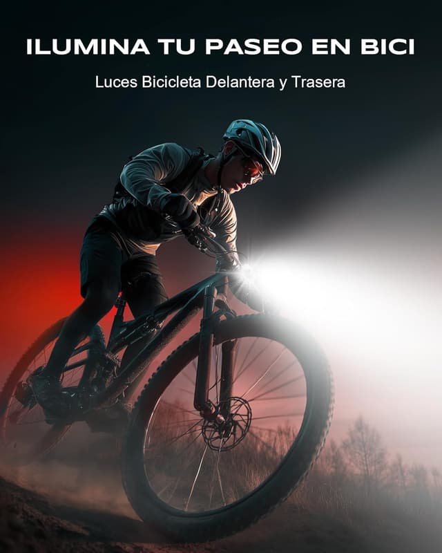 Detalle 2 de Rolgno Luz Bicicleta 27 g Delantera y Trasera