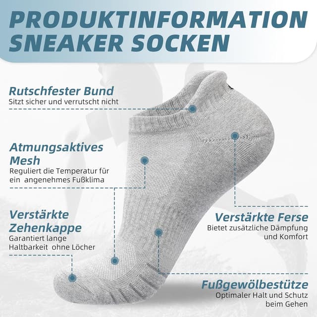 Thumbnail 5 de anqier Sneaker Socken 6 Paar, Größenmix