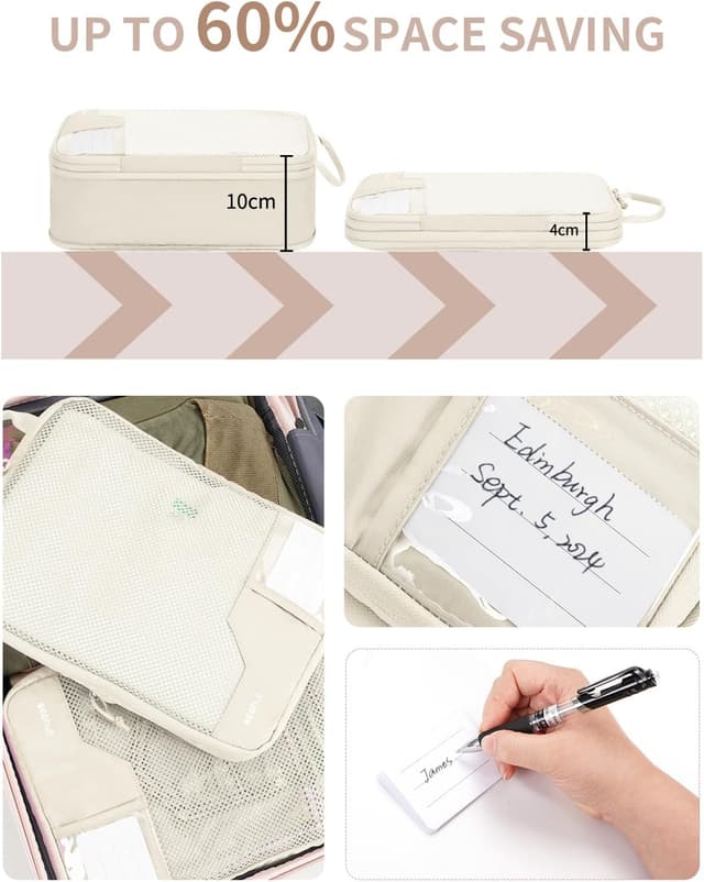 Thumbnail 1 de ECOHUB Packwürfel-Set für Reisen (4er/6er-Pack) mit Kompression und personalisiertem ID-Tag