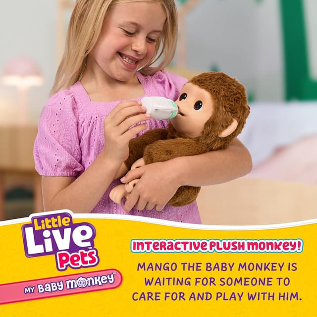 Detalle de Peluche interactive Little Live Pets Mon Bébé Singe