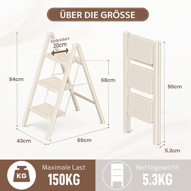 Thumbnail 6 de GameGem 3 Stufen Leiter 150 kg đȘ