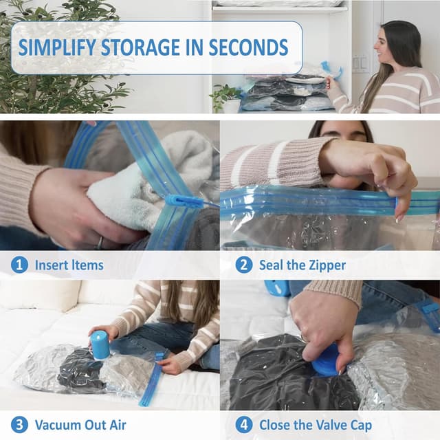 Thumbnail 6 de Cozy Essential Travel Vacuum Storage Bags 10‑Pack