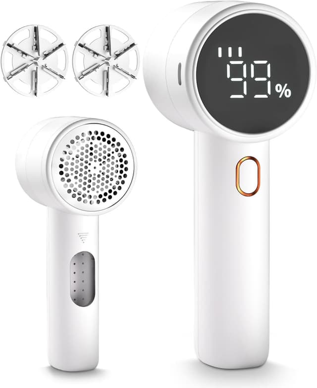 Detalle de Peiyuu elektrischer Fusselentferner mit Akku, 6 Klingen, 3 Geschwindigkeiten & LED-Anzeige