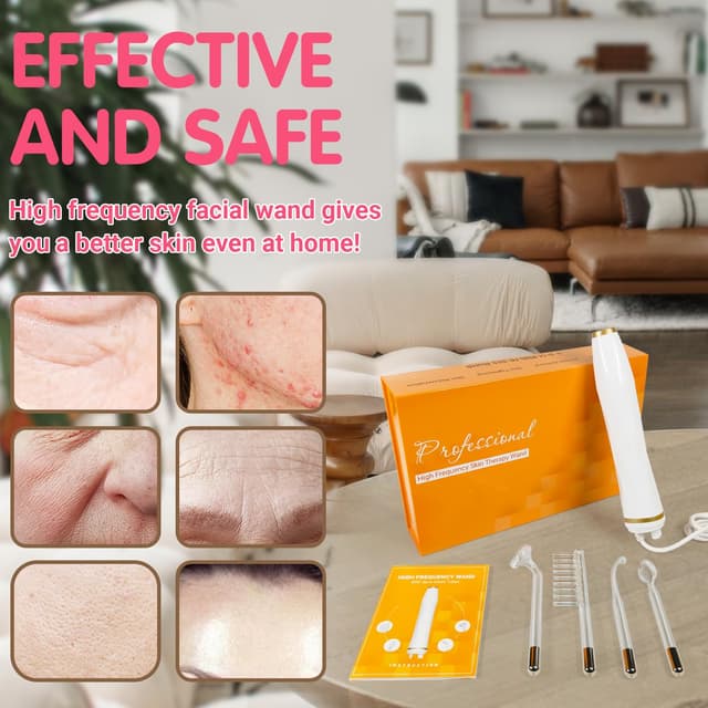 Thumbnail 5 de TUMAKOU Hochfrequenzstab Gesichtsmassagegerät mit 4 Stäben