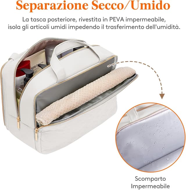 Thumbnail 4 de Lifewit Beauty Case da Viaggio Grigio Chiaro