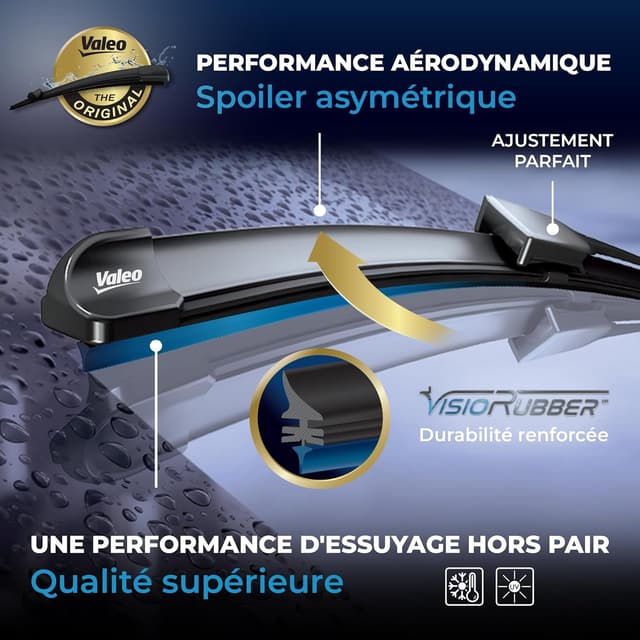 Detalle 2 de VALEO Silencio VF322 : kit de 2 balais d’essuie-glace 600 mm / 400 mm pour l’avant