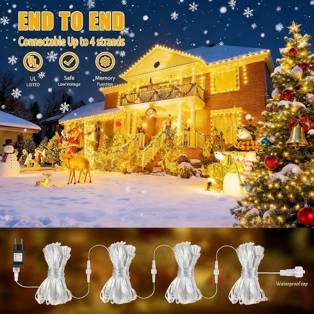 Thumbnail 3 de Joycome Rete Luminosa Natale esterno 3x2 m con 200 LED, spina, timer e 8 modalità