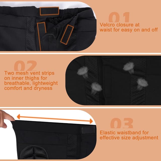 Detalle de Short de protection AOOWU rembourré en EVA 3D pour hanches (skate, snowboard, patinage, équitation, cyclisme)