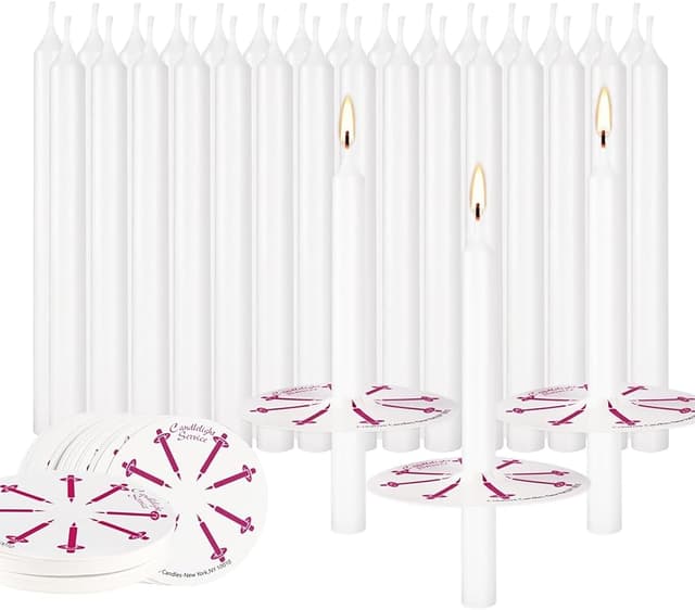 Detalle 2 de 100 White Taper Candles 5-Inch — Handheld Church Candles 🕯