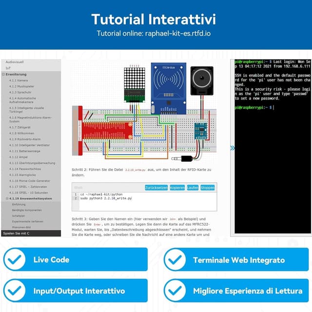 Detalle de SunFounder Raspberry Pi Ultimate Starter Kit per Raspberry Pi 4B/3B+ con 161 progetti e 337 componenti