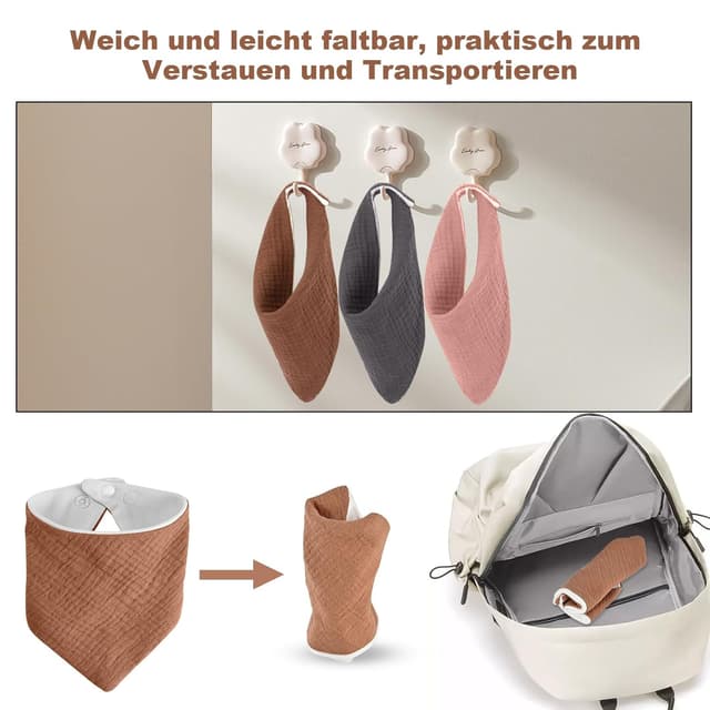 Detalle 1 de Faburo Lätzchen Baby 8er Set Musselin