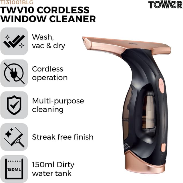 Detalle 2 de Tower T131001BLG window vacuum cleaner 20W