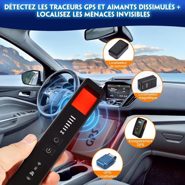 Detalle 2 de Diseleri Détecteur de Caméra Cachée 5 en 1 : RF sans fil, GPS, infrarouge et alarme