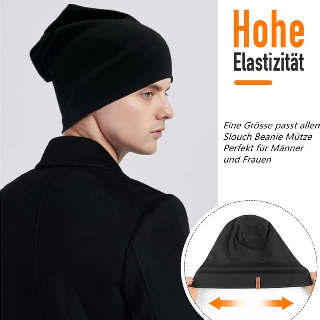 Detalle 1 de Mütze Slouch Beanie Baumwolle Unisex