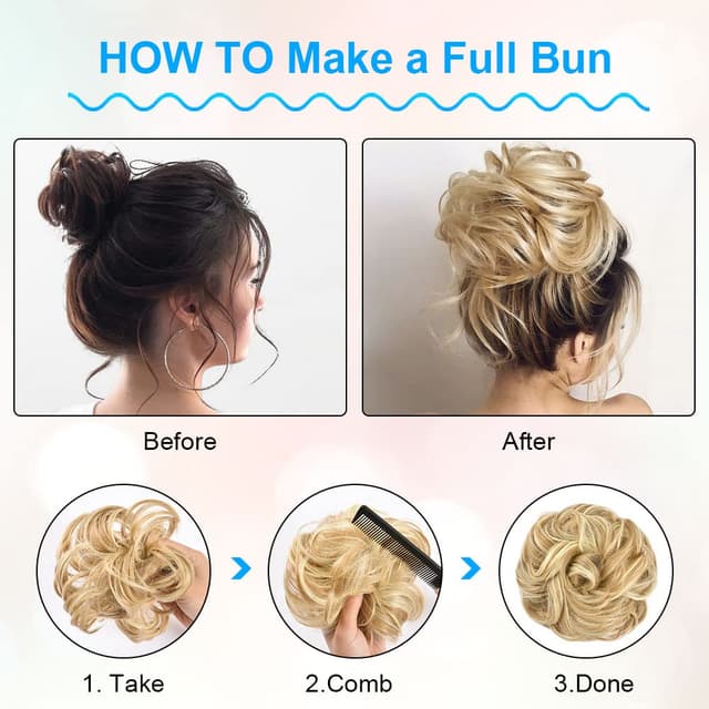 Thumbnail 6 de Aomig Dutt Haarteil für Gelockt 1 Stück