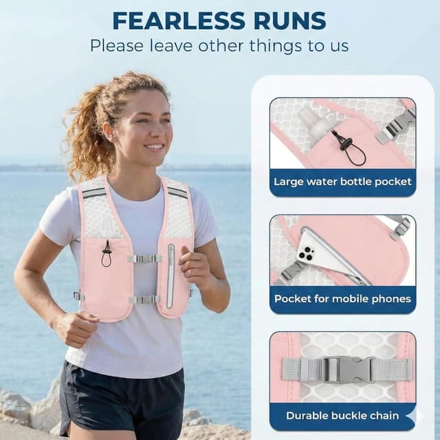 Detalle 2 de Kartoiy Running Vest with 500ml Water Bladder – Adjustable hydration vest for women (and men)