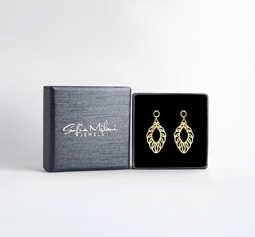 Detalle de Sofia Milani E2909: pendientes colgantes en plata de ley 925 con baño en oro y circonitas