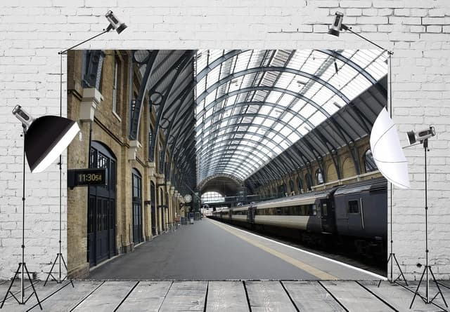Detalle de CORFOTO 7x5ft King Cross Railway Station photography backdrop (fabric) for photo booths & events
