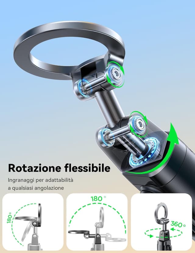 Detalle 2 de JOYROOM MagSafe treppiede per smartphone all-in-1 con selfie stick, 360° e telecomando Bluetooth