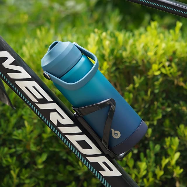 Thumbnail 6 de BJPKPK Insulated 18oz Stainless Steel Water Bottle with Straw Lid, Flex Handle & Non-Slip Boot (BPA-Free) - Black Blue